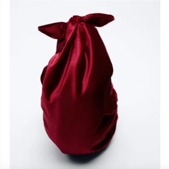 Zara Red Velvet Bucket Bag NWT - Picture 4 of 5